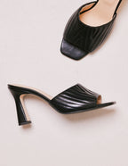 Mule Martha de piel negra - M.Moustache