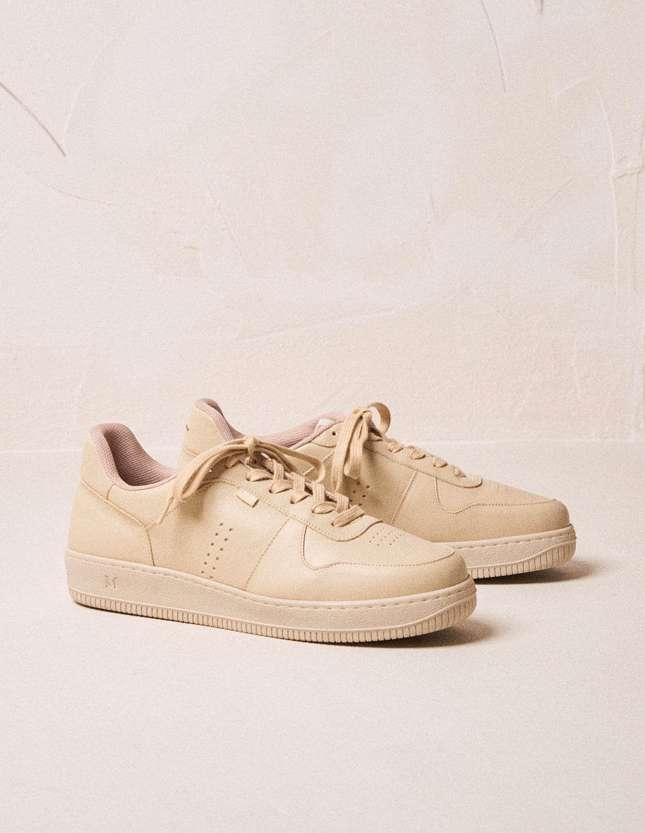 Zapatillas bajas Maxence H - Piel color crema