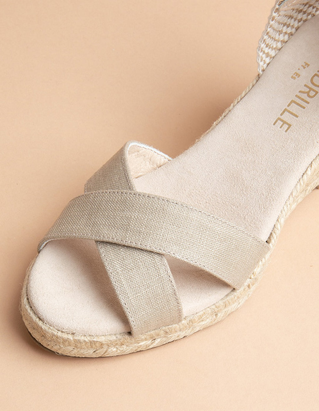 Espadrilles Mi-Talon Minorque Bride - Toile Lin - Femme
