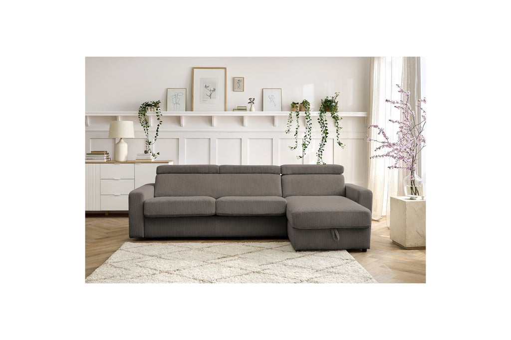 Sofá esquinero reversible convertible con arcón - 140x190 - Monaco - Pana