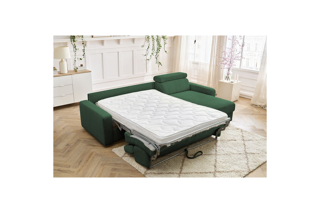 Sofá esquinero reversible convertible con arcón - 140x190 - Monaco - Pana