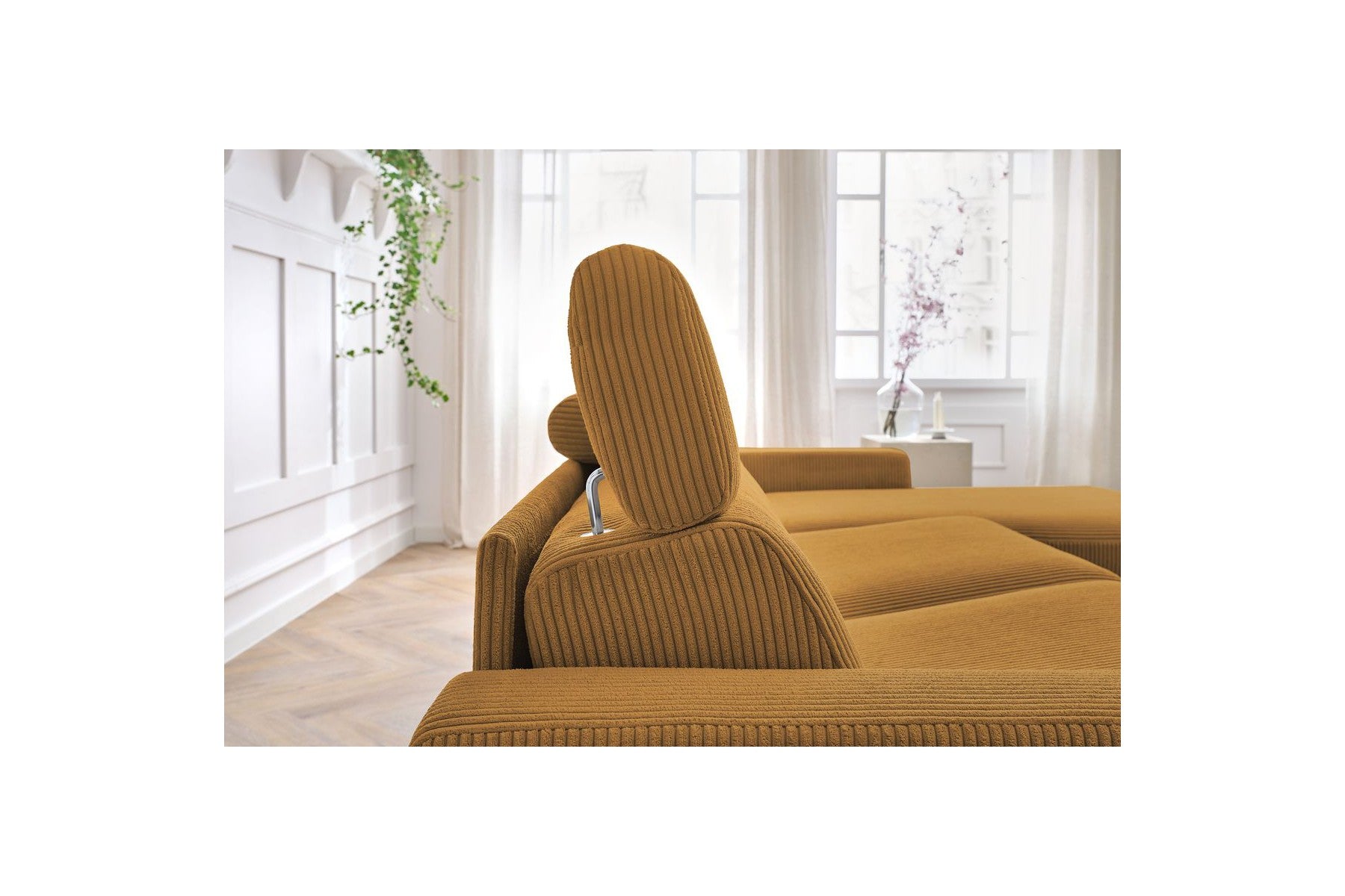 Sofá esquinero reversible convertible con arcón - 140x190 - Monaco - Pana