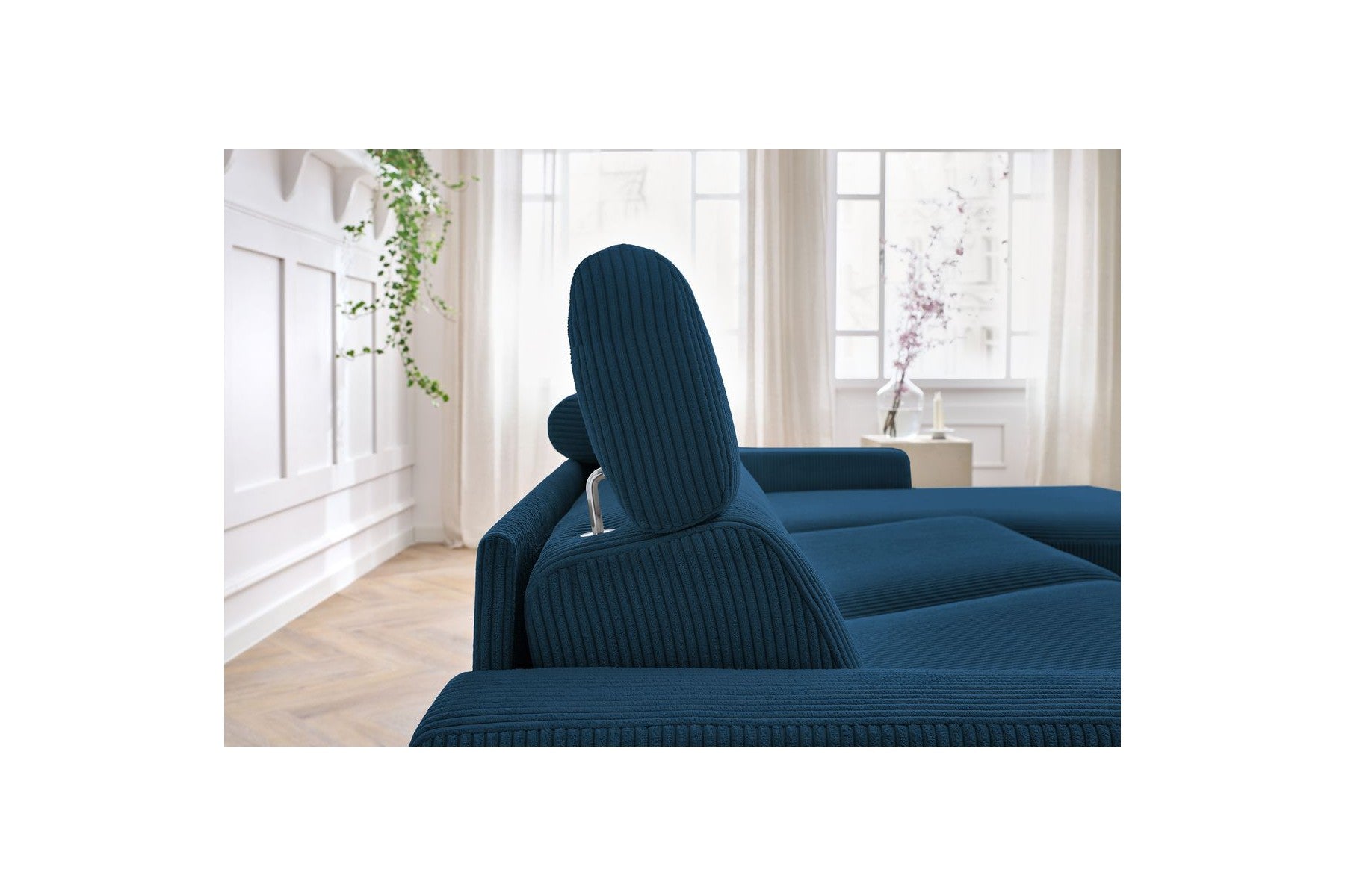 Sofá esquinero reversible convertible con arcón - 140x190 - Monaco - Pana