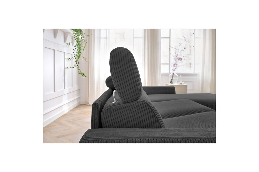 Sofá esquinero reversible convertible con arcón - 140x190 - Monaco - Pana