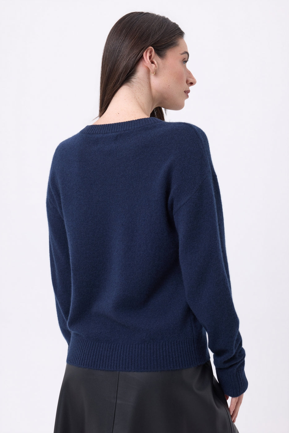 Pull Col Rond Brodé Monte Carlo - Bleu Marine - Femme