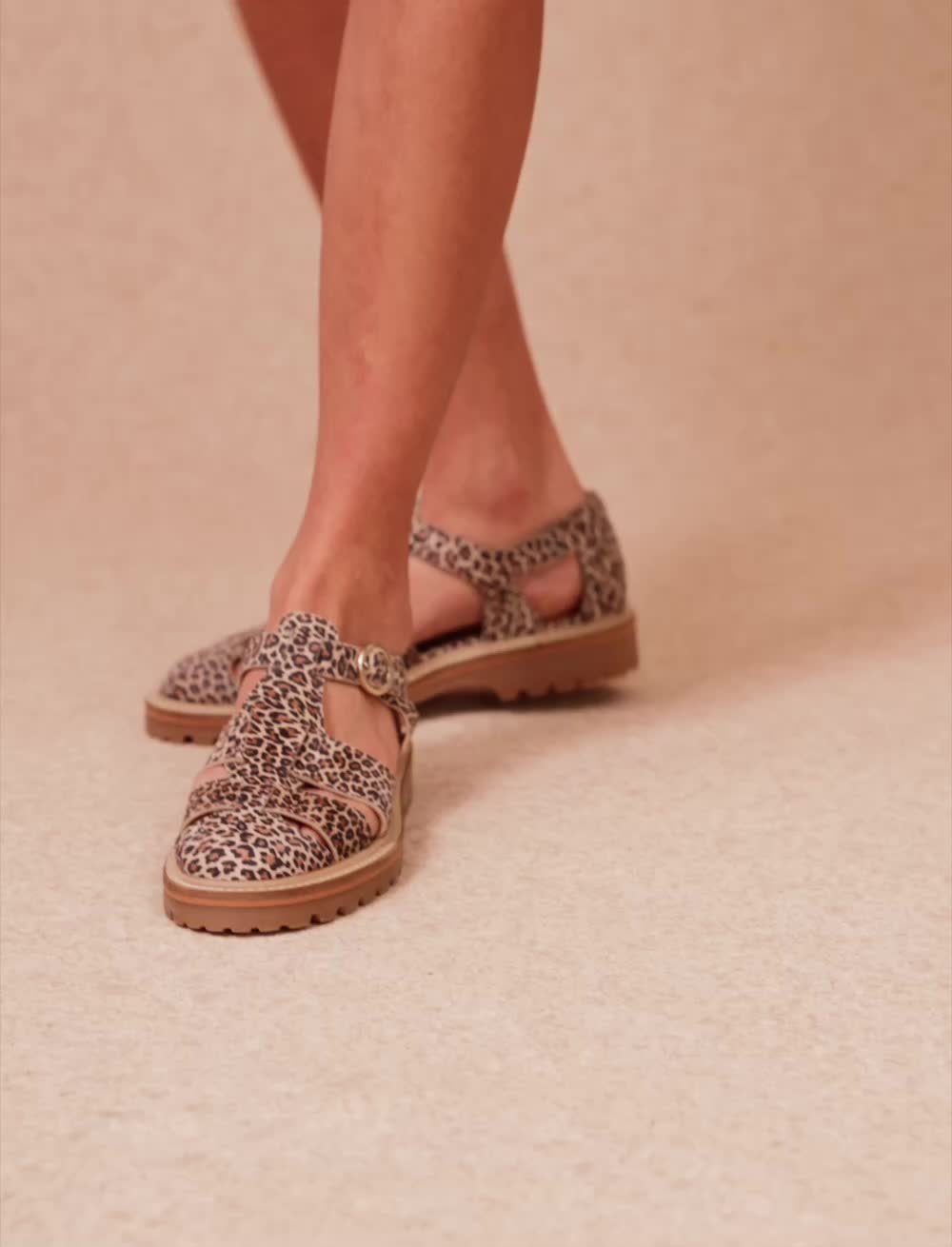Morgane Flat Sandals - Leopard - Women