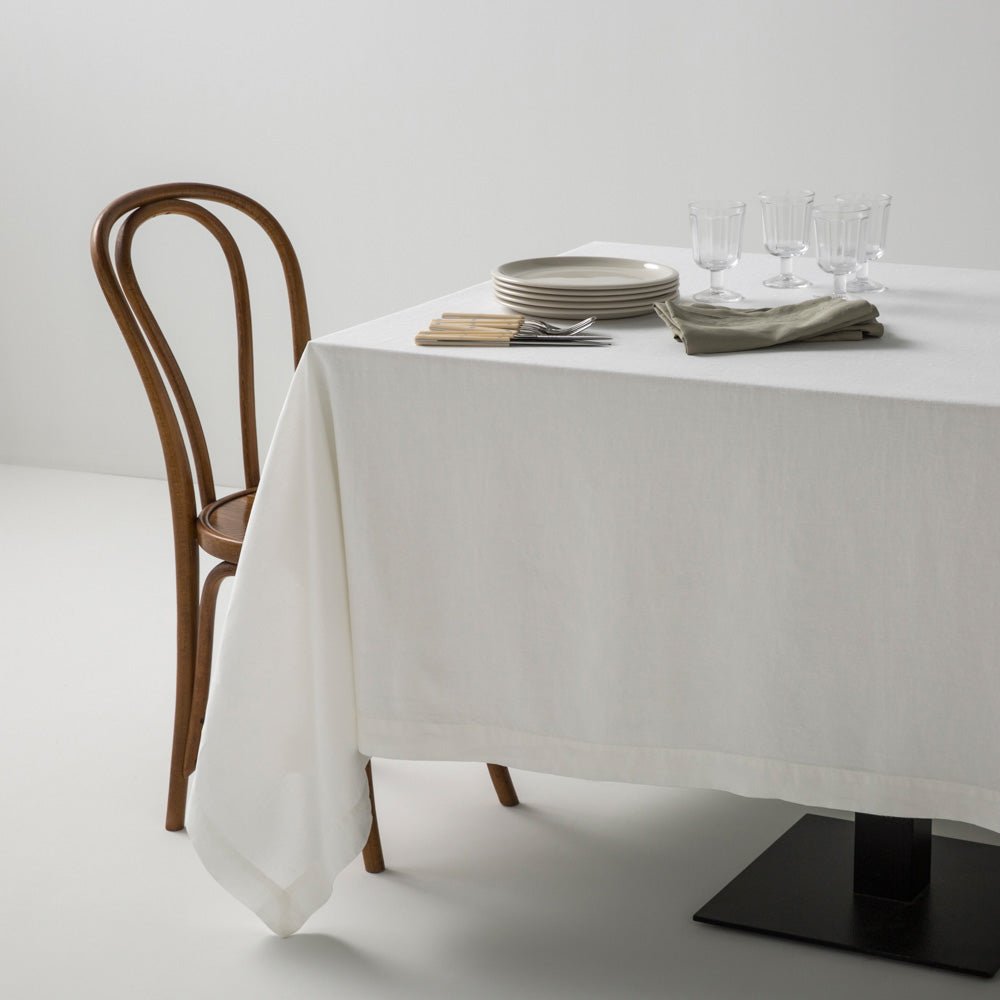 Tablecloth - Washed Linen - White