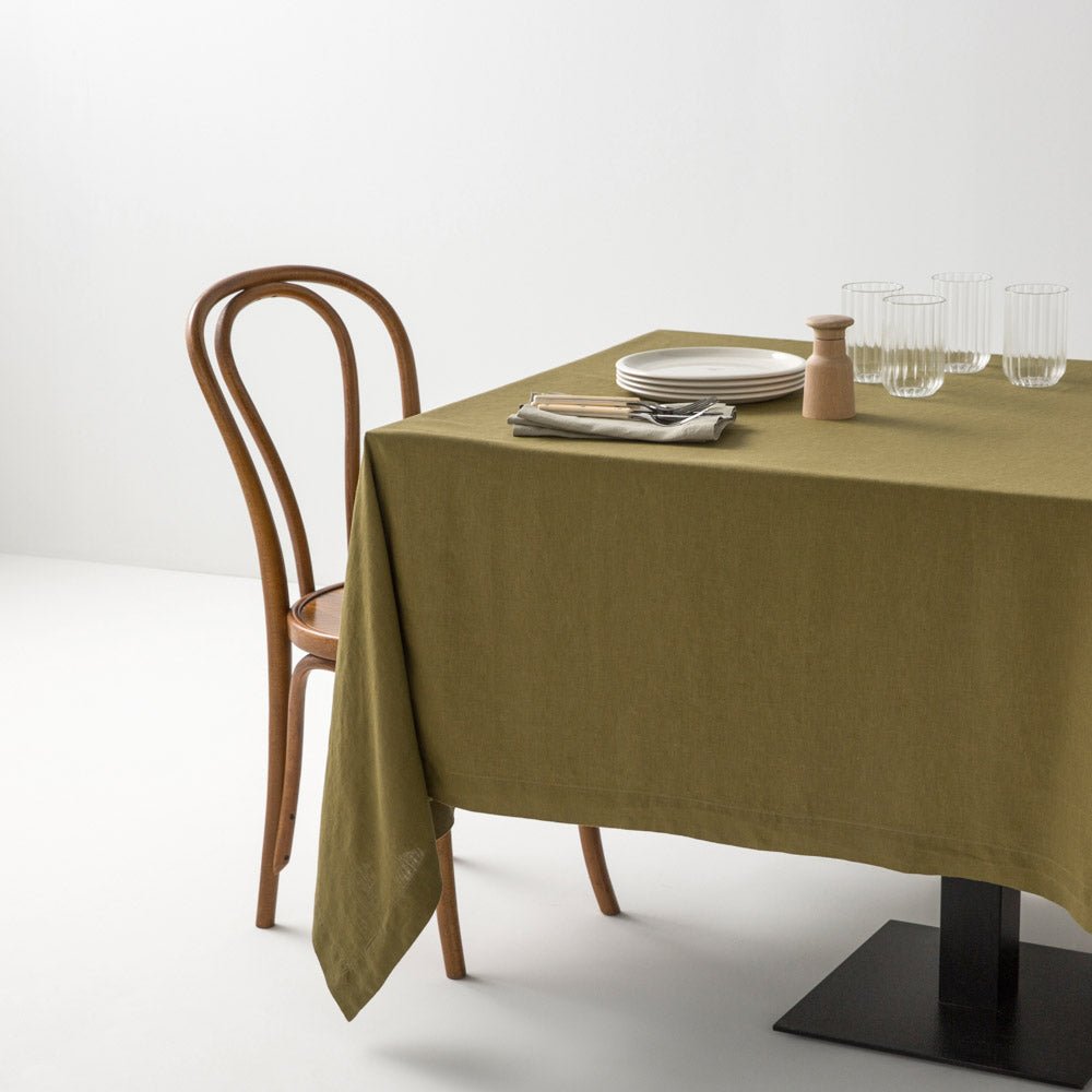 Tablecloth - Washed Linen - Olive Green