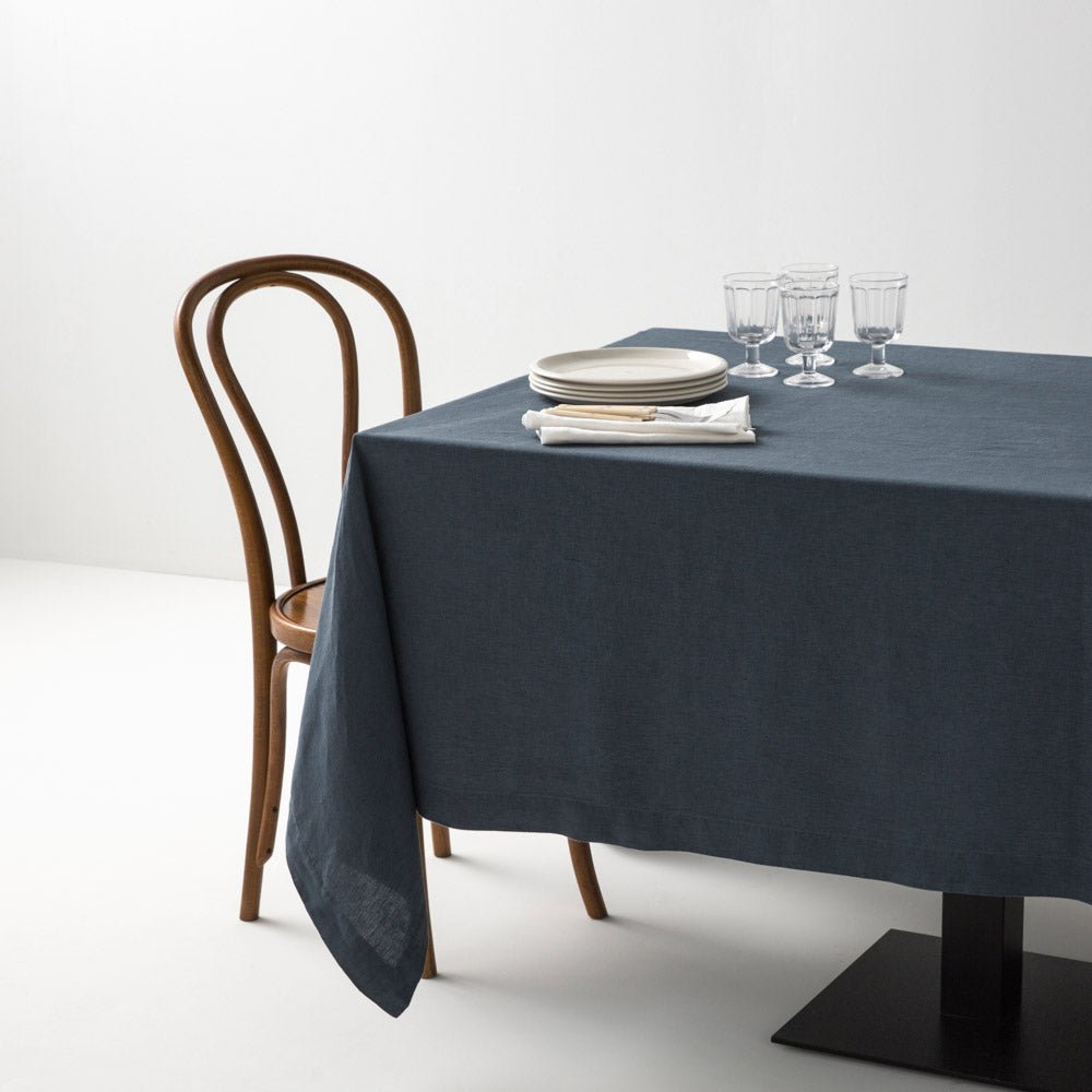 Tablecloth - Washed Linen - Storm Blue