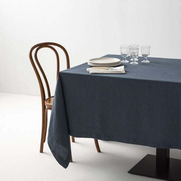Nappe - En Lin Lavé - Bleu Orage
