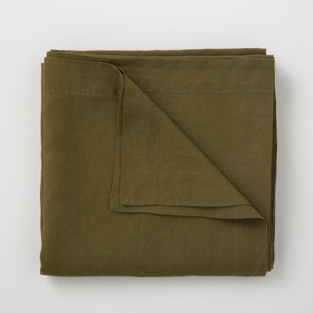 Tablecloth - Washed Linen - Olive Green