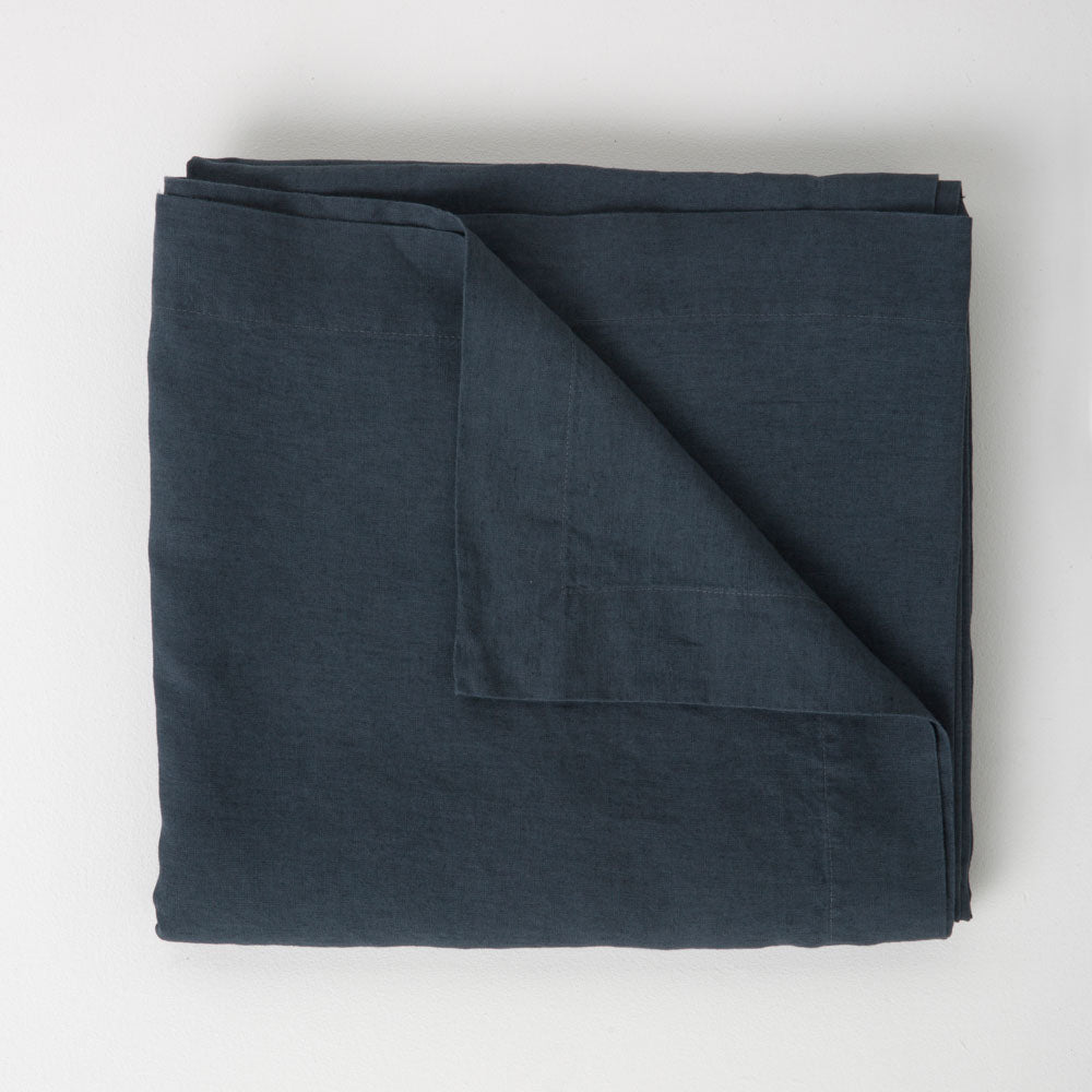 Tablecloth - Washed Linen - Storm Blue