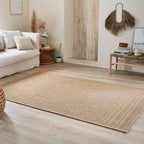 NATURE - Beige natural jute look rug with diamond patterns - NAT8729BEI NATURE