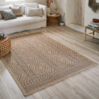 NATURE - Brown natural jute look rug with diamond patterns - NAT8729MAR NATURE