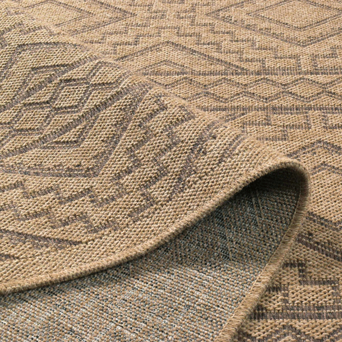 NATURE - Brown natural jute look rug with diamond patterns - NAT8729MAR NATURE