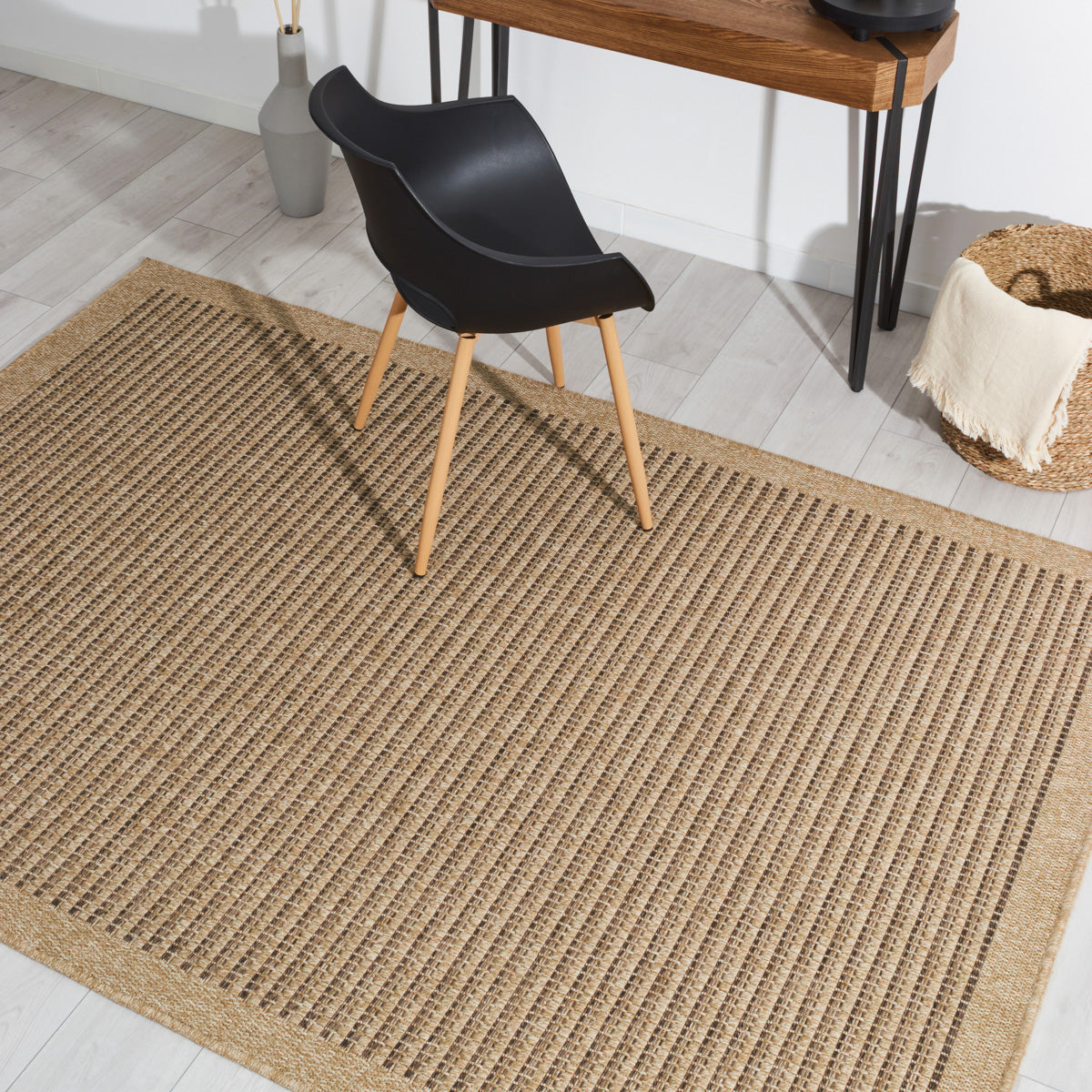 NATURE - Tapis effet jute naturel uni marron - NAT8751MAR tapis salon nazar