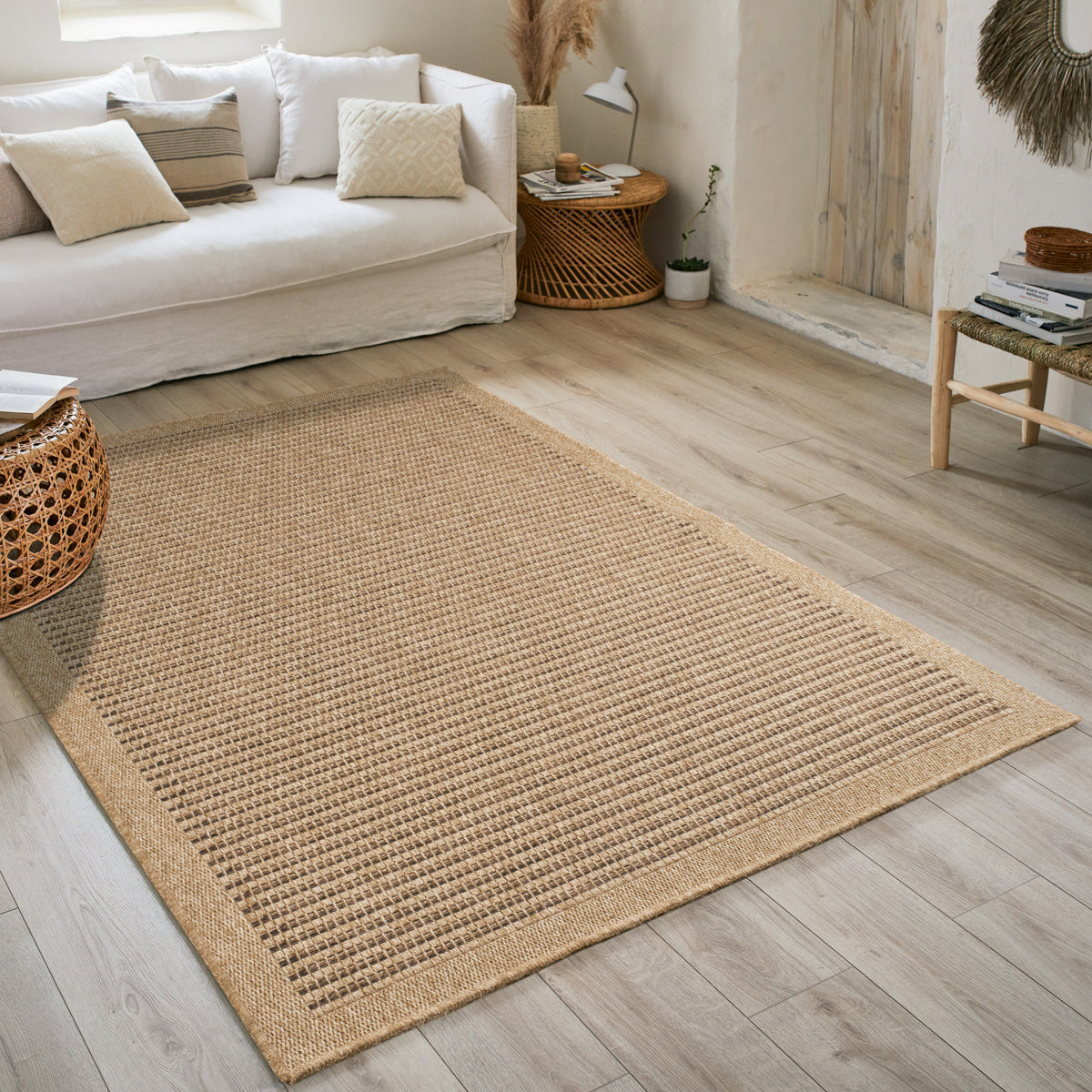 NATURE - Tapis effet jute naturel uni marron - NAT8751MAR tapis salon nazar