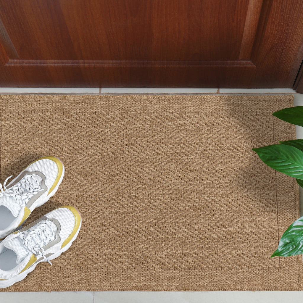 NATURE - Tapis effet jute naturel à motif chevron - NAT8753BEI NATURE