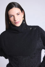 Cuello Alto Botones Natacha - Negro - Mixto