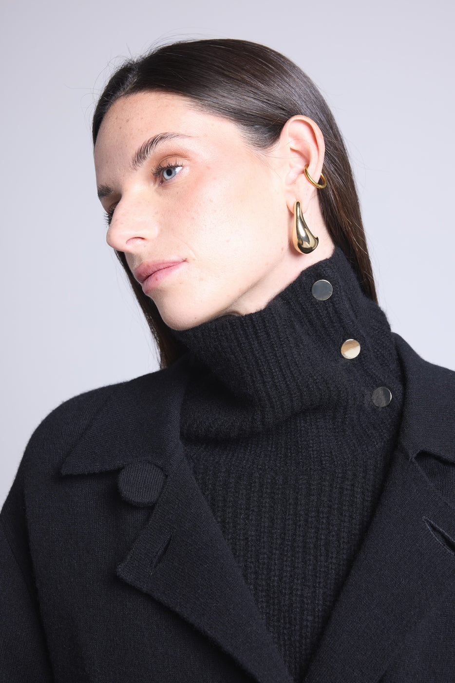 Cuello Alto Botones Natacha - Negro - Mixto