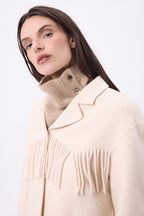 Cuello alto con botones Natacha - Beige crema - Mujer