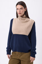 Cuello alto con botones Natacha - Beige crema - Mujer