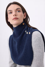 Col Montant Boutons Natacha - Bleu Marine - Femme