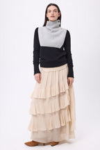 Cuello alto con botones Natacha - Gris claro - Mujer