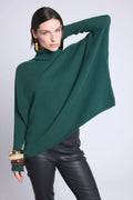 Jersey Cuello Vuelto Poncho Naya - Verde Botella - Mujer