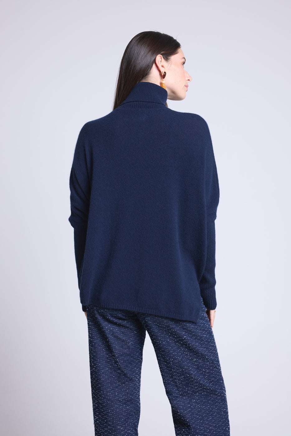 Jersey de Cuello Alto Poncho Naya - Azul Marino - Mujer