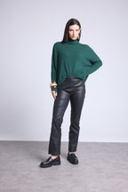 Jersey Cuello Vuelto Poncho Naya - Verde Botella - Mujer