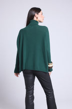 Jersey Cuello Vuelto Poncho Naya - Verde Botella - Mujer