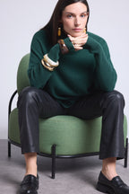 Jersey Cuello Vuelto Poncho Naya - Verde Botella - Mujer