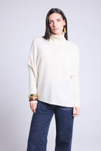 Jersey Cuello Vuelto Poncho Naya - Blanco - Mujer