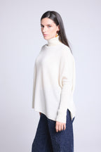 Jersey Cuello Vuelto Poncho Naya - Blanco - Mujer