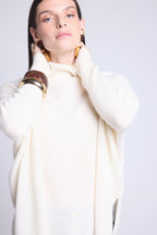 Jersey Cuello Vuelto Poncho Naya - Blanco - Mujer