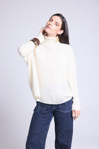 Jersey Cuello Vuelto Poncho Naya - Blanco - Mujer