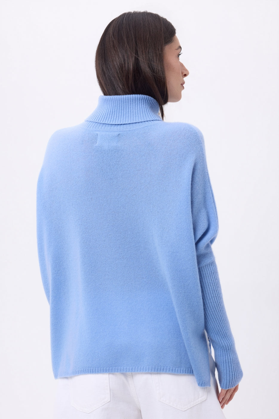 Pull Col Roule Poncho Naya - Bleu Ciel - Femme