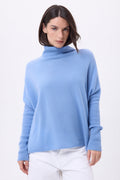 Pull Col Roule Poncho Naya - Bleu Ciel - Femme