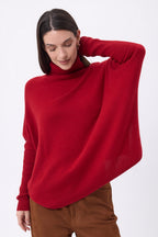 Pull Col Roule Poncho Naya - Coulis - Femme