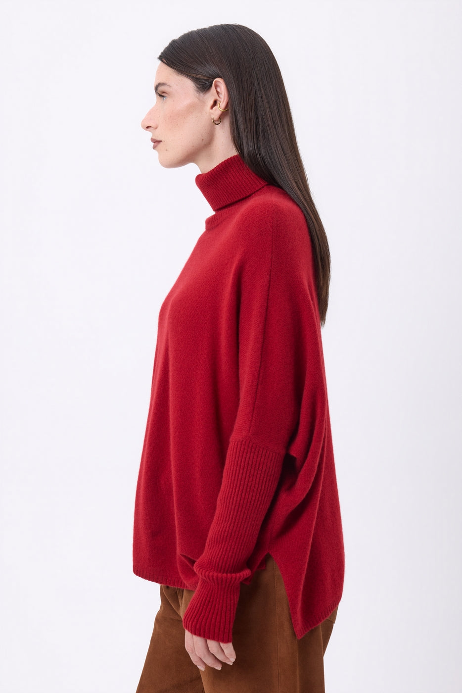 Pull Col Roule Poncho Naya - Coulis - Femme