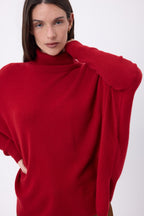Pull Col Roule Poncho Naya - Coulis - Femme