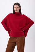 Pull Col Roule Poncho Naya - Coulis - Femme