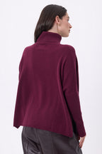 Pull Col Roule Poncho Naya - Lie-De-Vin - Femme