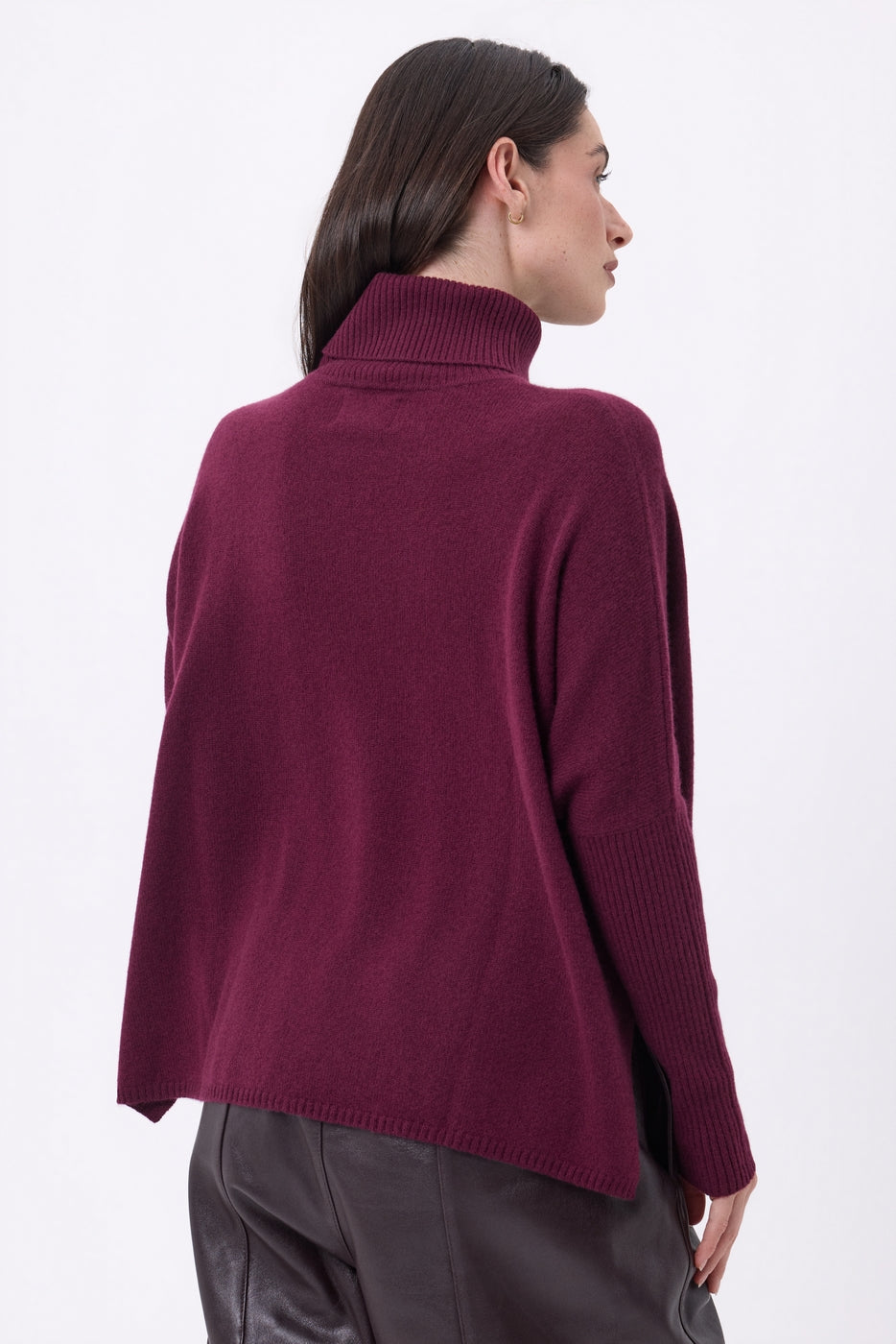 Pull Col Roule Poncho Naya - Lie-De-Vin - Femme