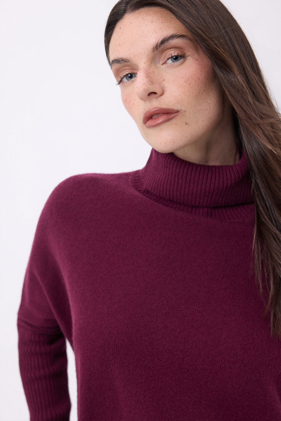 Pull Col Roule Poncho Naya - Lie-De-Vin - Femme