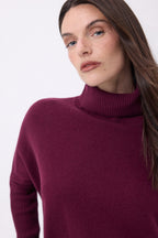 Pull Col Roule Poncho Naya - Lie-De-Vin - Femme