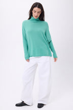 Jersey poncho de cuello alto Naya - Verde pastel - Mujer