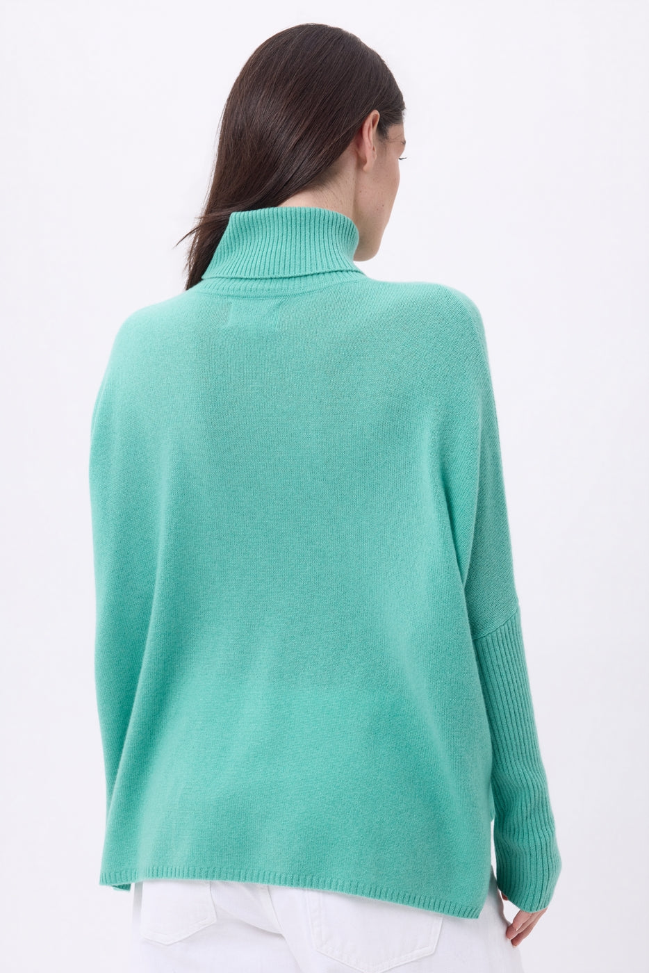 Jersey poncho de cuello alto Naya - Verde pastel - Mujer