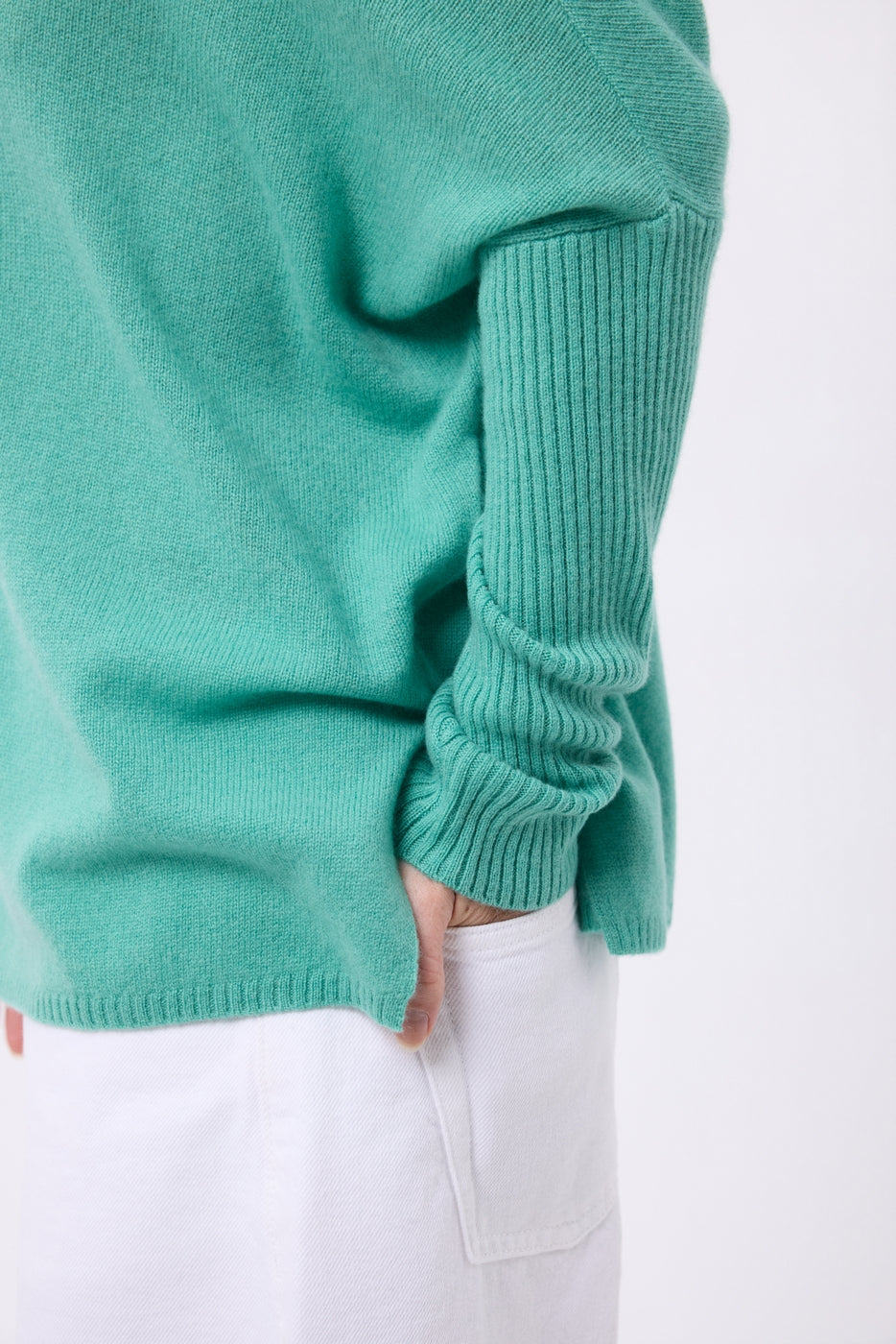 Jersey poncho de cuello alto Naya - Verde pastel - Mujer